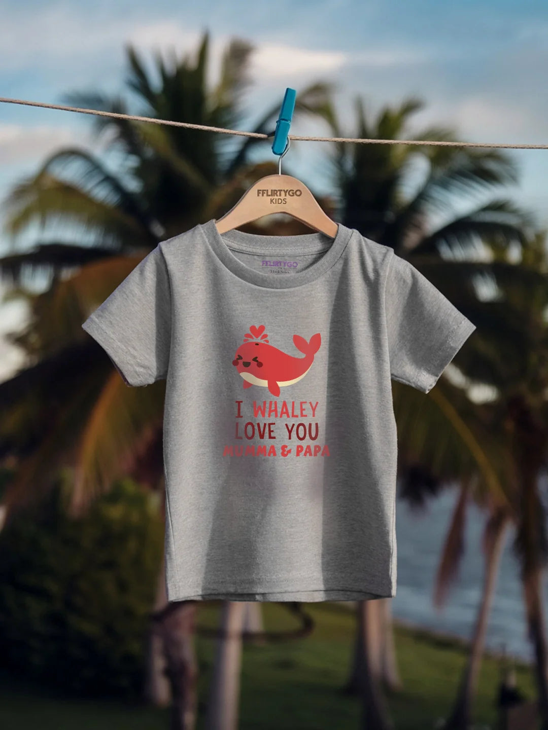 I Whaley Love You Mumma & Papa Kids T Shirt