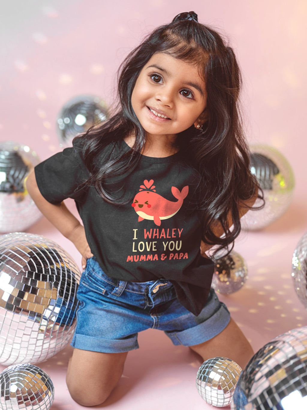 I Whaley Love You Mumma & Papa Kids T Shirt
