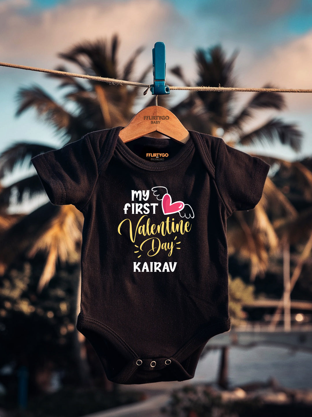 My First Valentine Day Baby Romper | Onesies w/ Custom Name
