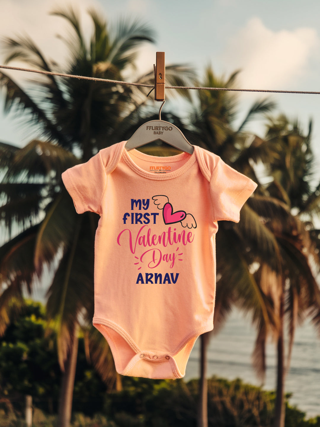 My First Valentine Day Baby Romper | Onesies w/ Custom Name