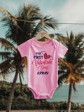 My First Valentine Day Baby Romper | Onesies w/ Custom Name