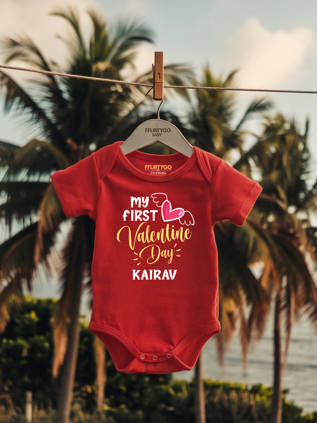 My First Valentine Day Baby Romper | Onesies w/ Custom Name