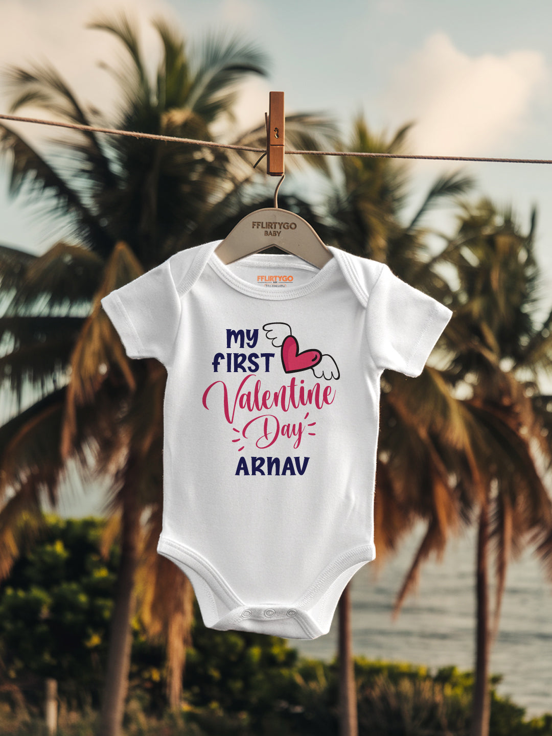My First Valentine Day Baby Romper | Onesies w/ Custom Name