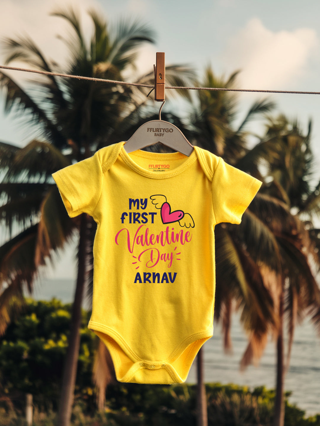 My First Valentine Day Baby Romper | Onesies w/ Custom Name