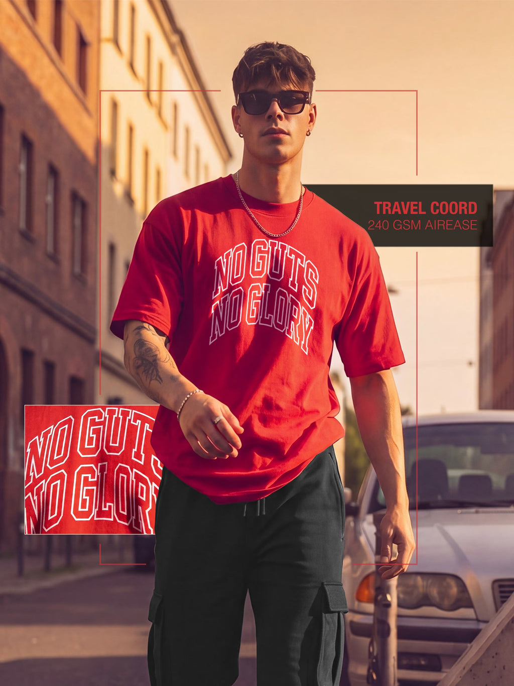 No Guts No Glory Cotton Men's 240 GSM AirEase Co-ord