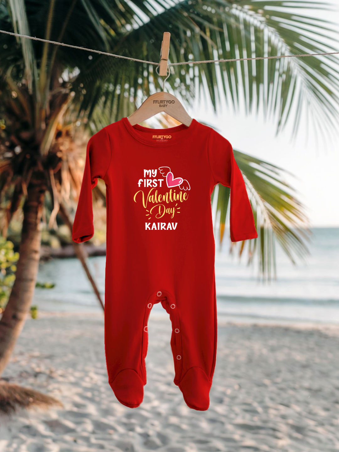 My First Valentine Day Baby Romper | Onesies w/ Custom Name