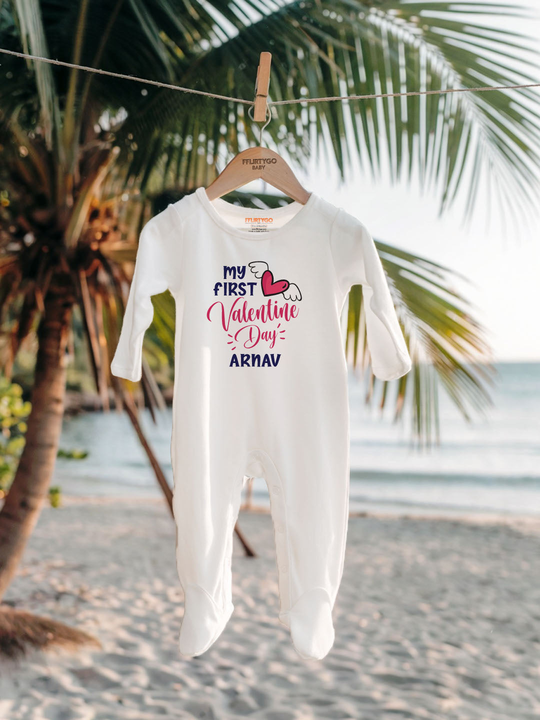 My First Valentine Day Baby Romper | Onesies w/ Custom Name